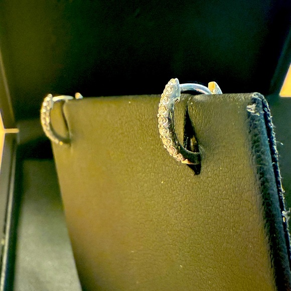 ✨ Dana Rebecca Designs DRD White Gold Diamond Huggies! (Second pair) ✨ - Picture 9 of 11